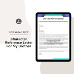 Sample Character Reference Letter For My Brother