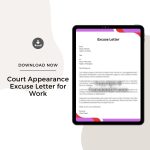 Sample Court Appearance Excuse Letter for Work