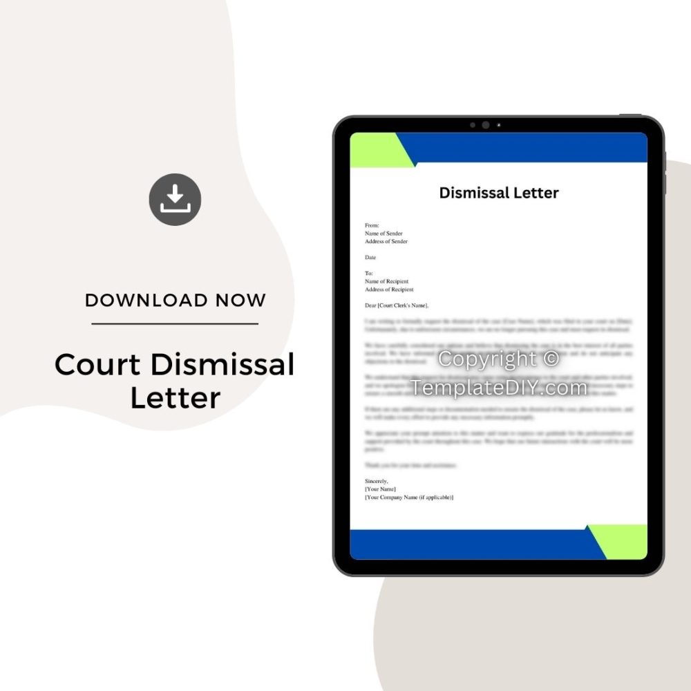 Sample Court Dismissal Letter