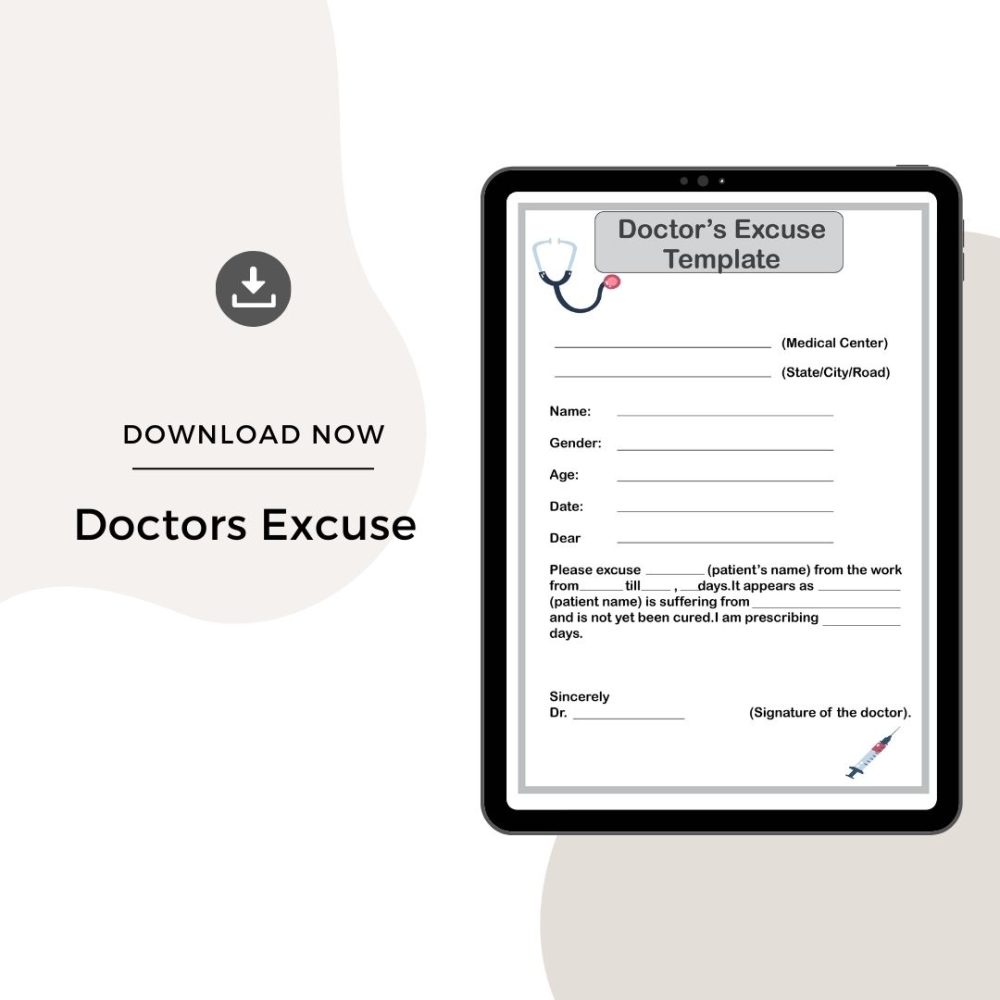 Sample Doctors Excuse