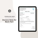 Sample Doctors Note for Back Pain