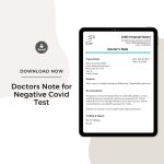 Sample Doctors Note for Negative Covid Test