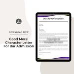 Sample Good Moral Character Letter For Bar Admission