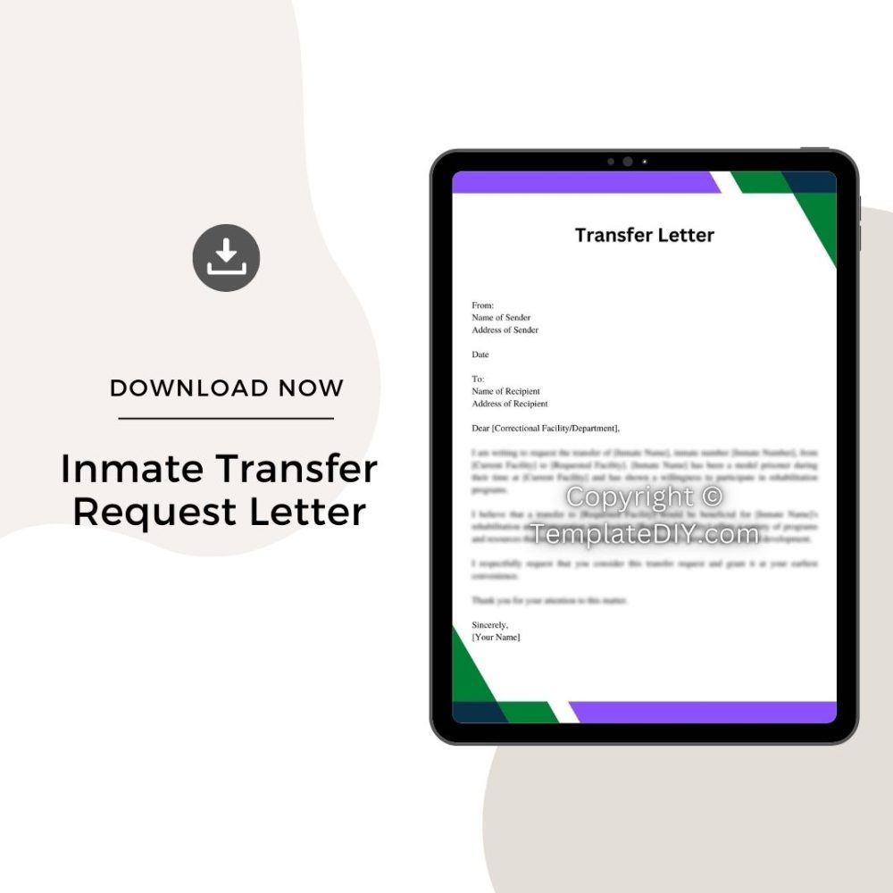 Sample Inmate Transfer Request Letter