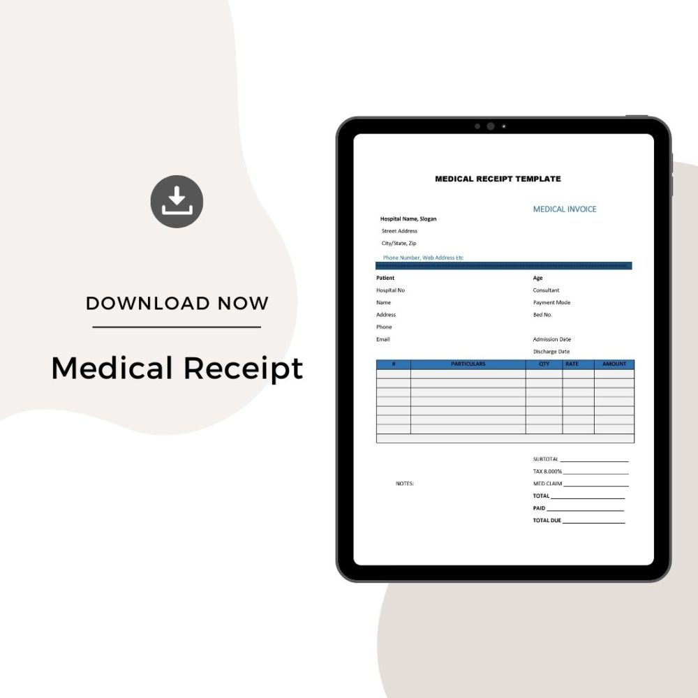 Sample Medical Receipt