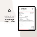 Sample Miscarriage Doctors Note