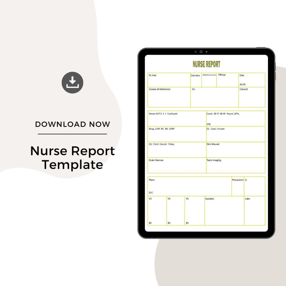 Sample Nurse Report Template