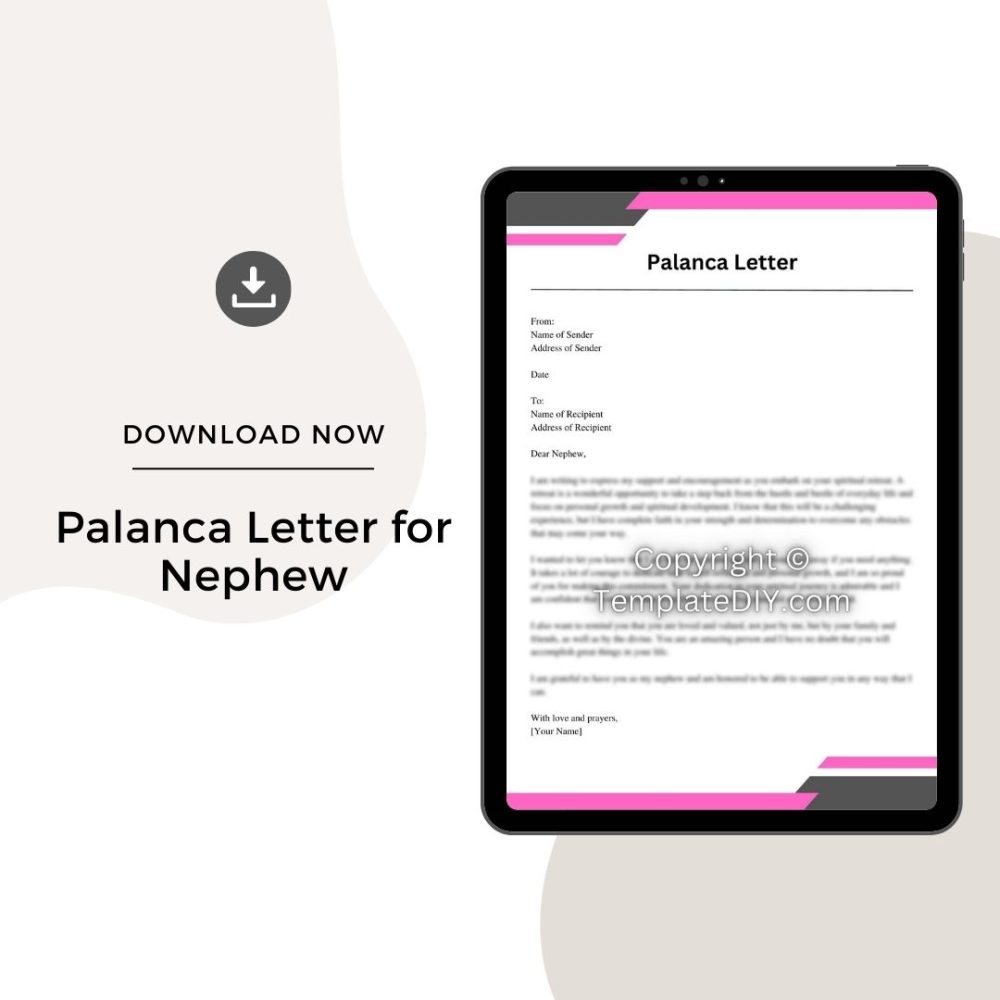 Sample Palanca Letter for Nephew