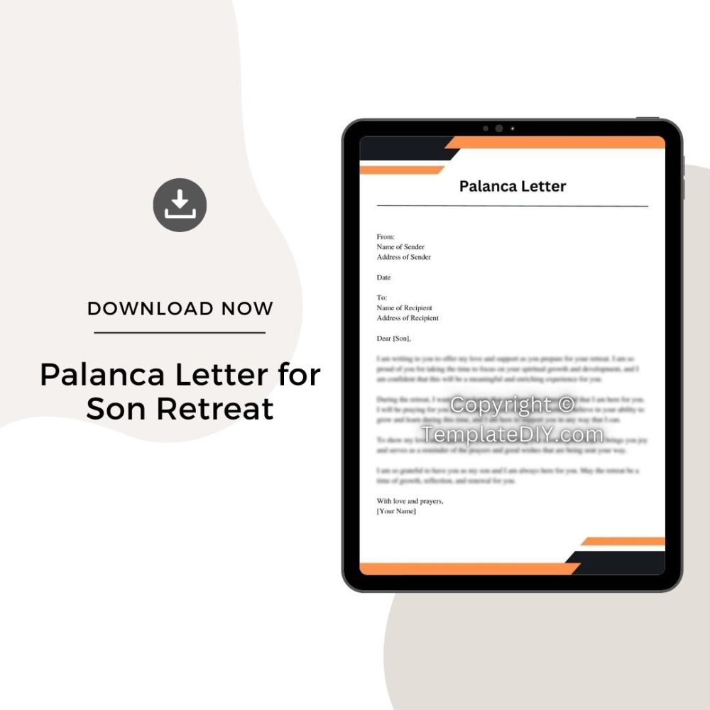 Sample Palanca Letter for Son Retreat