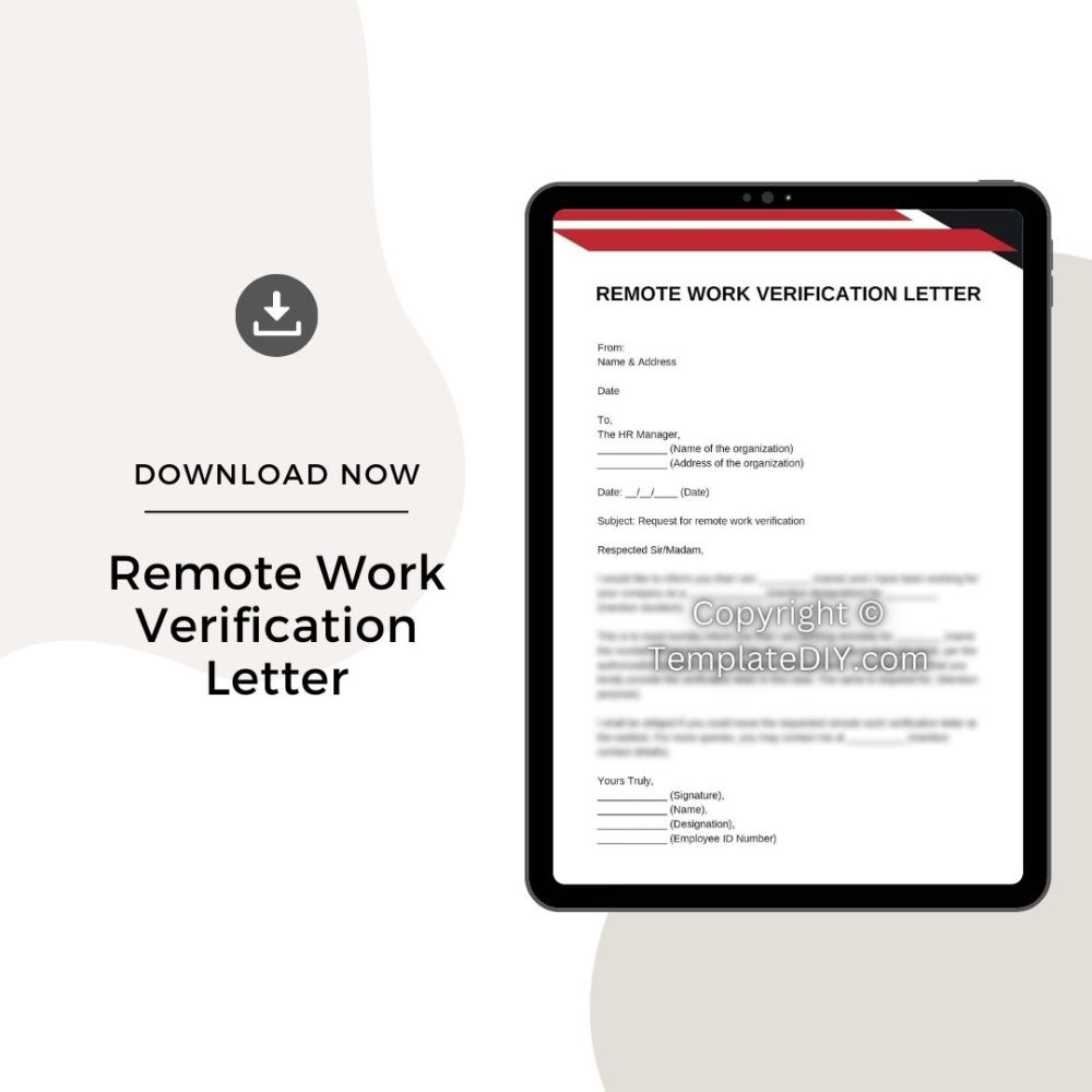 Sample Remote Work Verification Letter