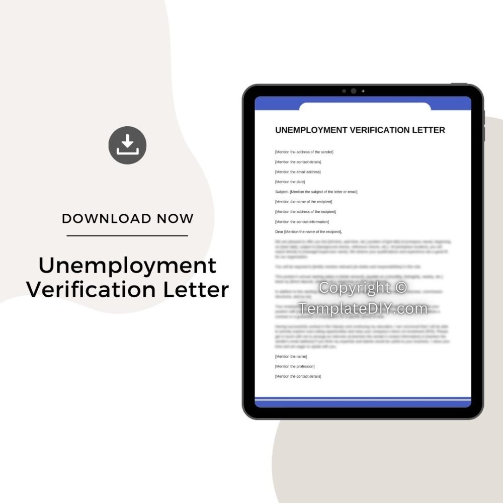 Sample Unemployment Verification Letter