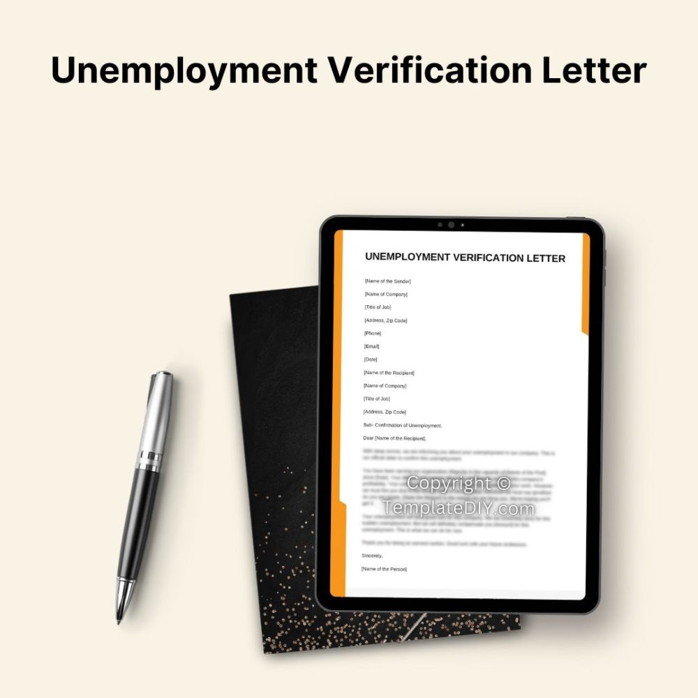 Unemployment Verification Letter PDF