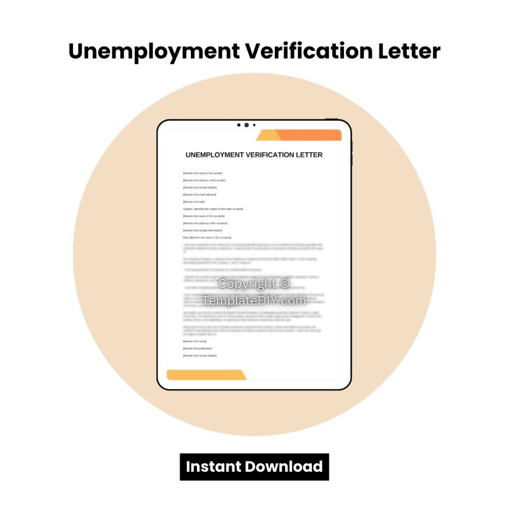 Unemployment Verification Letter Word