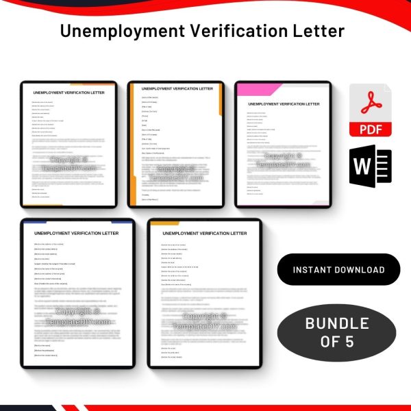 Unemployment Verification Letter in PDF & Word