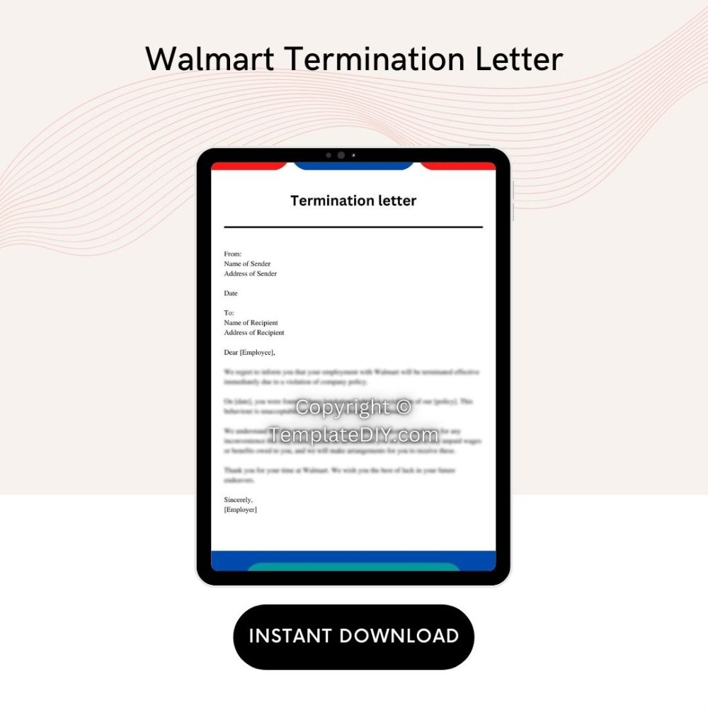 Walmart Termination Letter
