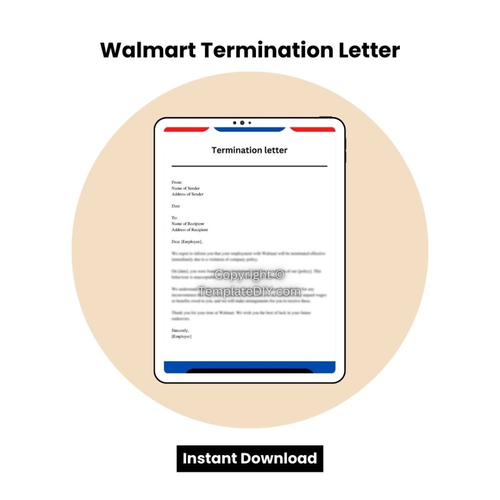 Walmart Termination Letter Word