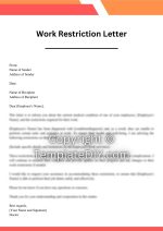 Work Restrictions Letter from Doctor PDF